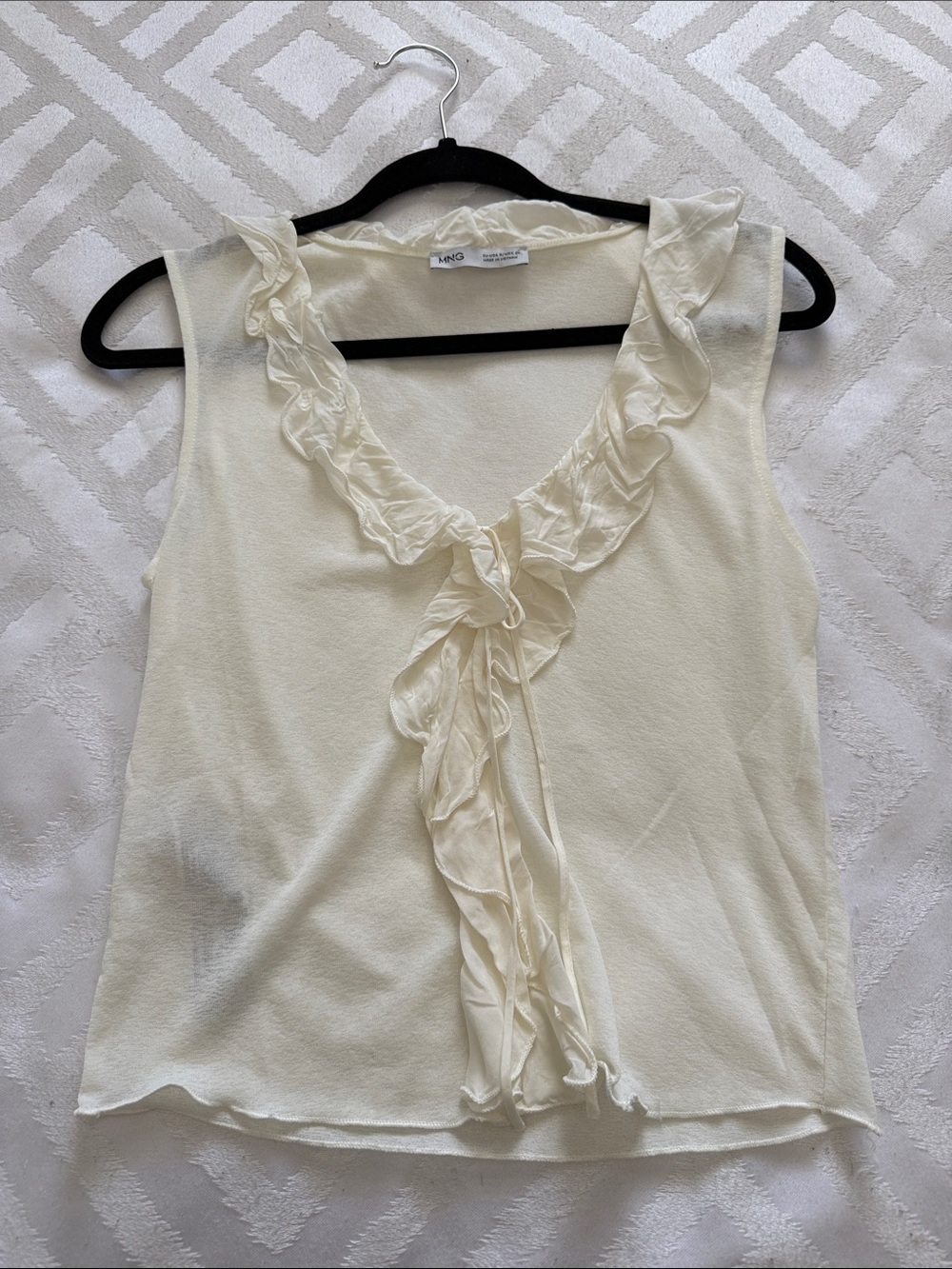 Mango Ruffled V-Neck Top - Picture 3 of 4
